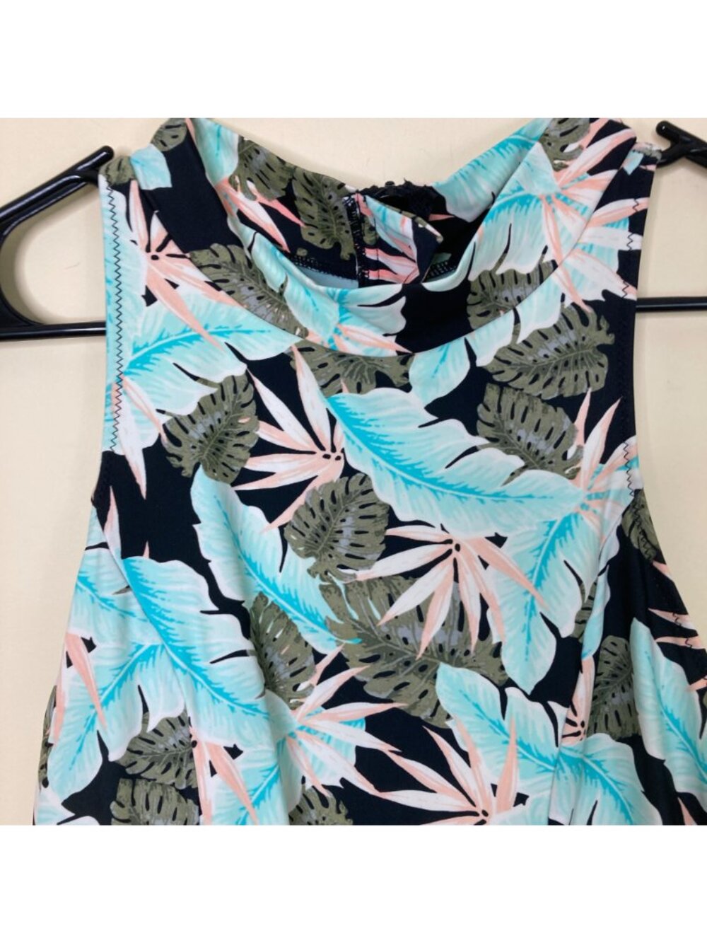 Vanilla Beach Sport Tropical Leaf Print One-Piece Swimsuit Womens L Large - Picture 4 of 6